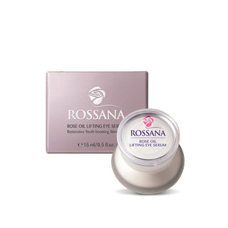 Rossana Rose Oil Lifting Eye Serum with packaging on a white background